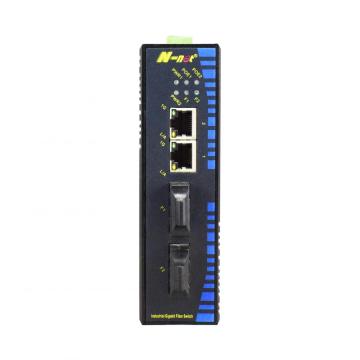 Industrial Gigabit Ethernet Switch with 2 Fiber Redundant