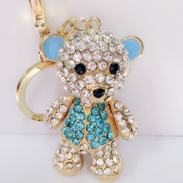 2016 new arrival hot selling wholesale lovely little bear alloy rhinestone keychains