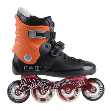 Professional Roller Blading, Professional Roller Skate in Red and Orange Match Use