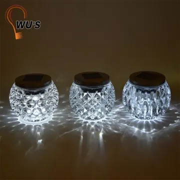 High Quality factory directly solar lights outdoor crackle glass