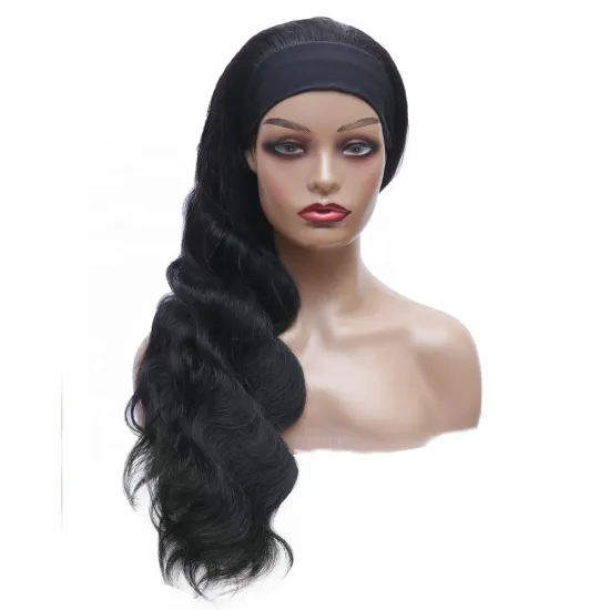 Longer Popular Wholesale 100% Virgin Human Hair Machine Made Body wave Headband Human Hair Wigs For Black Women