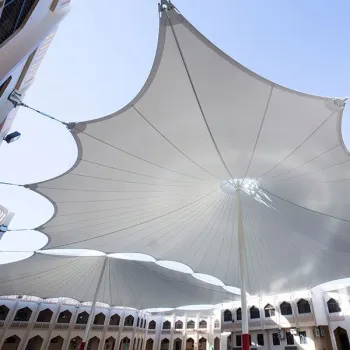 Tensile Fabric PVC with Acrylic or PVDF Coating for Umbrella Shade Canopy and Inflatable Castle