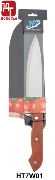 chef knife with wooden handle