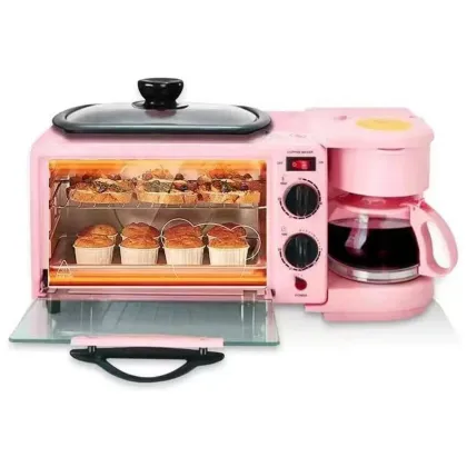 3-in-1 Electric Oven: Breakfast Maker with Coffee Maker & Toaster