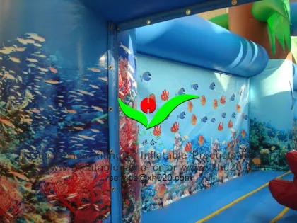 2015 New arrived sea theme bouncer castle inflatable shark bouncer