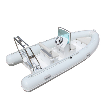 2019 New Hypalon fiberglass Rigid 4.7m Rib Boat with Hidea Outboard Motor
