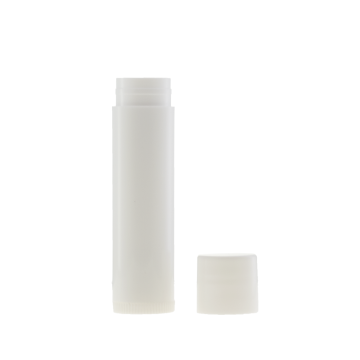 0,15 oz witte PP plastic lippenbalsembuis met dop
