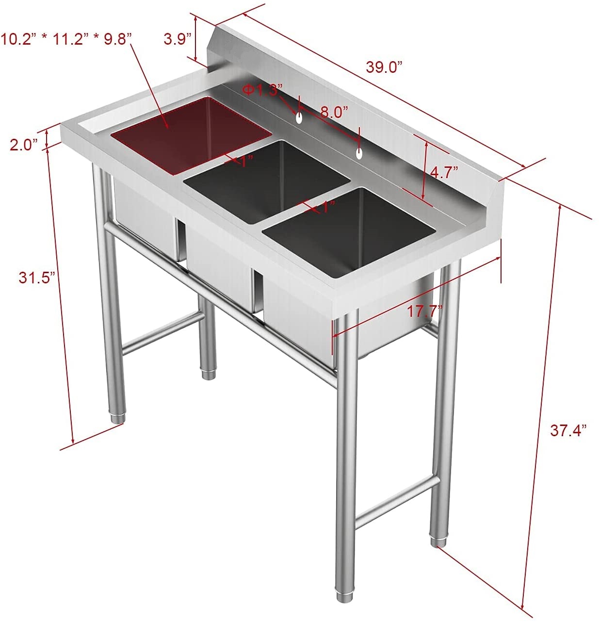 three compartment sink