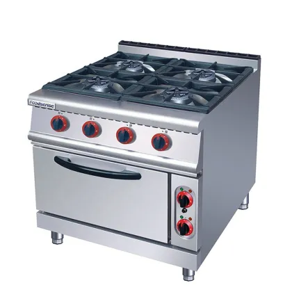 Longterm Stainless Steel Commercial Four Burner Freestanding Gas Stove Oven for Western Restaurants