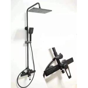 럭셔리 폭포 매트 블랙 욕실 세 방향 냉수 전환기 스프링클러 목욕 샤워 믹서 수도꼭지