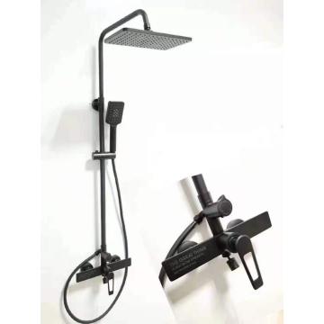 Luxury waterfall Matte black bathroom three way hot and cold water diverter sprinkler bath shower mixer faucet