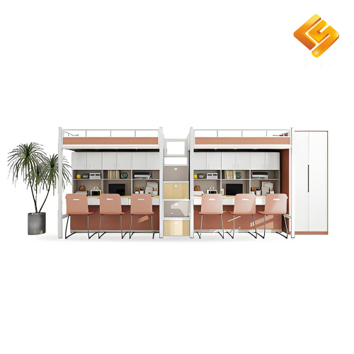 Kampüs masası ve dolapla entegre kombinasyon yatağı