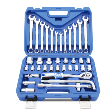 High Quality Blue Box 72pc 1/2" Dr Ratchet Wrench Socket Manual Vehicle Repair Kit - Goodking
