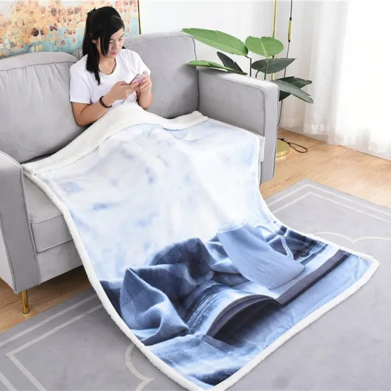 Wholesale Custom Digital Print Sherpa Fleece Blanket for winter polyester