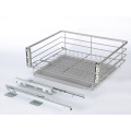 Kitchen stainless steel pull-out storage basket