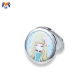 Miroir de poche compact argenté personnalisé en métal