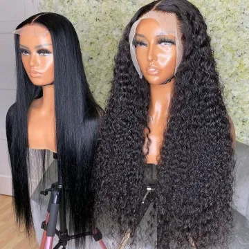 Cheap Wholesale Water Wave Lace Closure Human Hair Wigs For Black Women 12a Brazilian Virgin Hair Transparent Lace Front Wigs