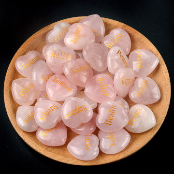Hot Sale Natural Crystal Therapy Reiki Heart-Shaped Rune Stone Gift