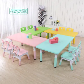 Feiqi Updated Kindergarten Home Children Learning Furniture - Plastic Kids Tables and Chairs Set