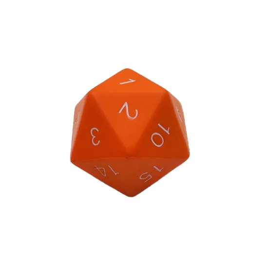 Stress Relieving Toy: Twenty-Sided Dice Shaped Ball with Printed Numbers