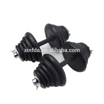 Black Color Training Equipment All Rubber Surface Dumbell