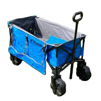 Super Large Capacity Heavy Duty Folding Wagon with Extended Tipping for Outdoor Camping
