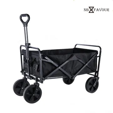 Outdoor Folding Utility Wagon Cart Collapsible Bracket Adjustable Trolley