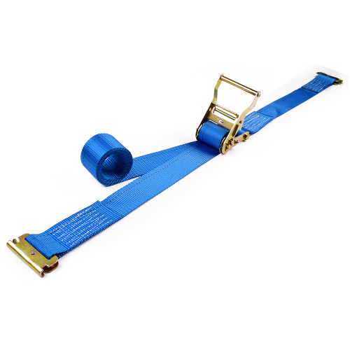 2" 2 Ton 50mm Iron Handle Ratchet Buckle Tie Down Blue Straps With 2 Inch E-Track Fitting