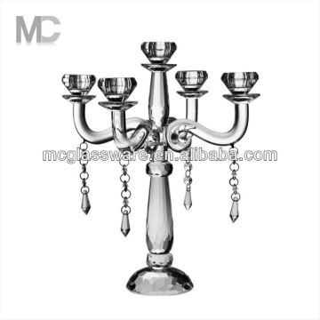 Wedding Crystal Decorations Polished Wholesale Glass Candlestick