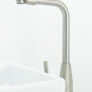 Baño Grifo monomando de lavabo de una sola palanca de latón dorado Grifo mezclador de agua alto