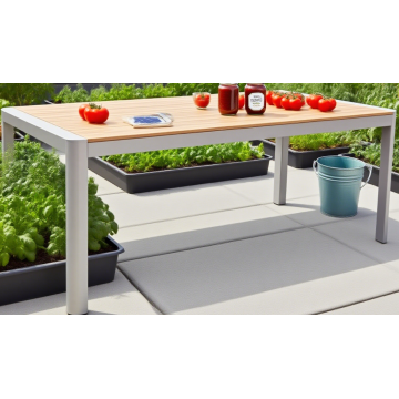Premium Aluminum-Plastic Wood Outdoor Table