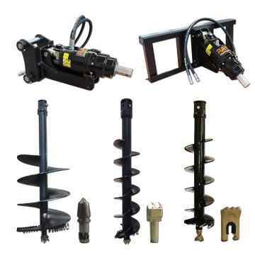 Hydraulic Earth Auger Drives and Drills for Excavators, Skid Steers, Backhoes, Cranes, and Tractors
