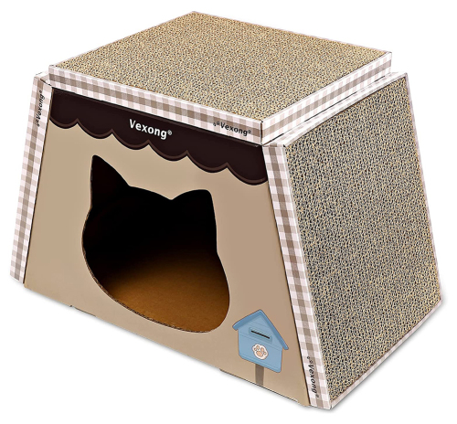 Rumah kucing dengan pad gores