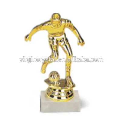 Gold Plastic Trophy With Marble Base For Football Sports Winners Souvenirs