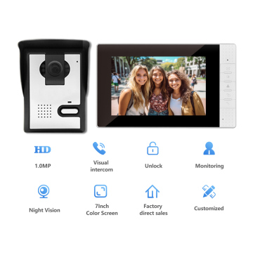7 Inch HD Multilanguage Gate Intercom Systems with Camera for Villa and Office: OEM/ODM Options