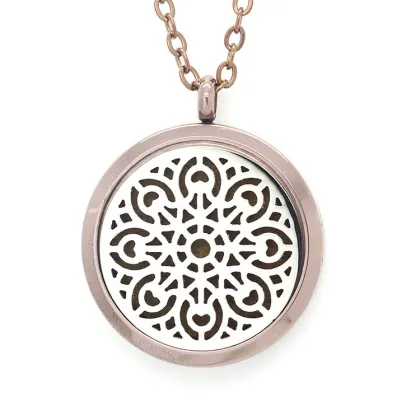 Jenia Complex Pattern Stainless Steel Aromatherapy Essential Oil Diffuser New Fashion Coin Necklace