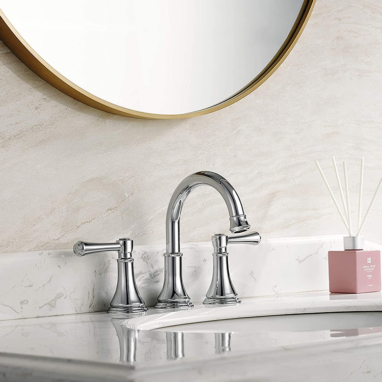 Modern Faucet Bathroom High End Three Hole