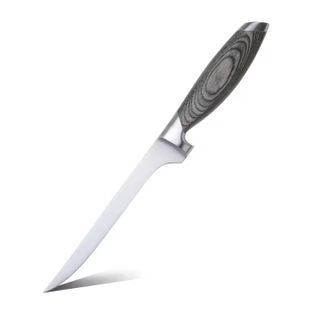 Ensemble de couteaux à filet de pêche Santoku et 7 pouces de 5 pouces avec poignées en bois pakka et acier inoxydable allemand