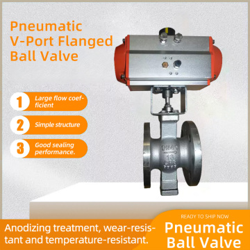 Supapă pneumatică cu bilă cu flanșă de tip V