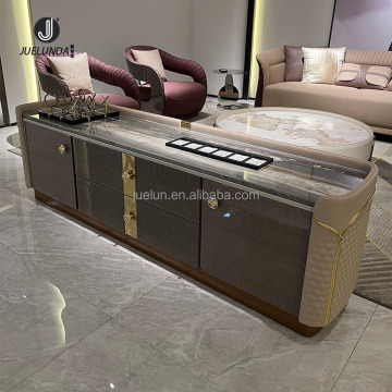 Modern Luxury Italian Design 2 Drawer 2 Door Marble Top TV Stand
