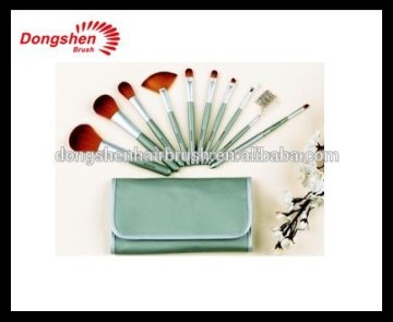 Blue makeup brushes,10pcs vegan makeup brush set,deluxe artist set