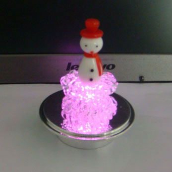 exquisite glass snowman christmas led light handicrafts