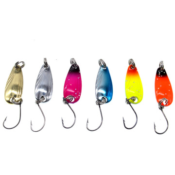 Spoons Fishing Lures 2.5g 28mm Sharp Single Hook Set for Mackerel, Bass, Trout