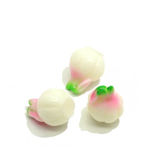 Simuliertes 3D Mini Garlic Shaped Resin Cabochon 100 Stück / Beutel für handgefertigte Perlen Charms Kitchen Ornaments Spacer