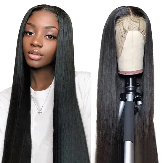 100% HUMAN HAIR 30 Inch Straight 4x4,13x4 Transparent Lace Highlight Human Hair Wigs 12a Virgin human Hair HD Full lace Wig