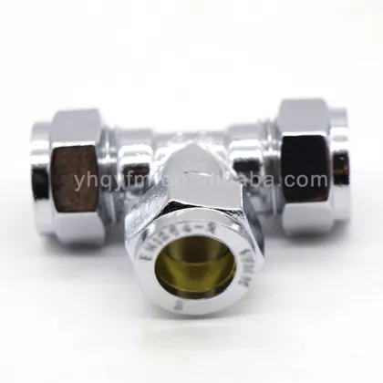 YUHUAN Customized Brass CP Compression Tube Fittings