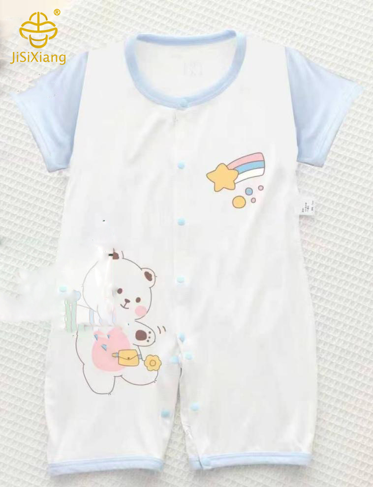 漫画の海の印刷された要素幼児ジャンプスーツ