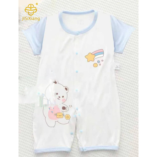 漫画の海の印刷された要素幼児ジャンプスーツ