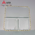 ATO glass Partitioned square Shape plate with Tableware