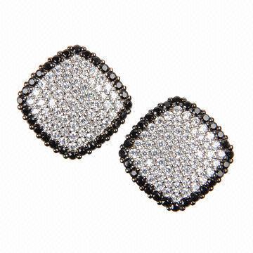 Fashionable Stud Earrings, Decorated with Rhinestones, Suitable for Girls and Women